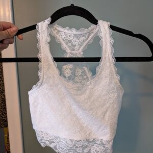 Abercrombie White Lace Crop Top